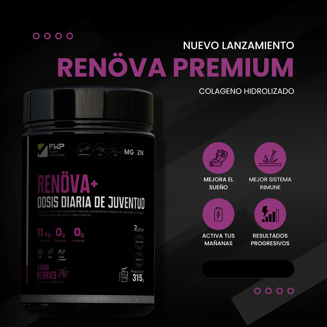 Colágeno Renova+ Premium con biopéptidos activos para piel y articulaciones
